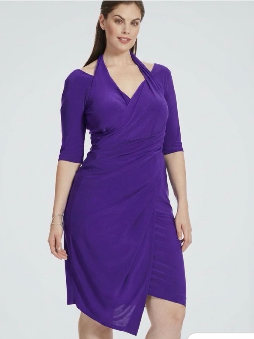 Kiyonna Tantalizing Twist Purple Bodycon Dress Woman’s Plus Size 4X (26-28)